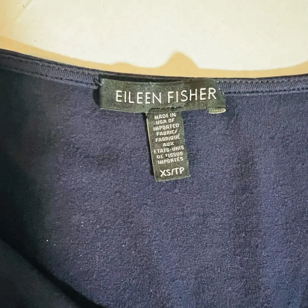 Eileen Fisher Navy Sleeveless Ovelay Shift Dress Size XS